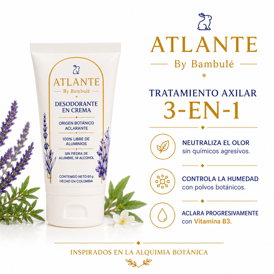 Desodorante natural Atlante x 3 ads de 60g